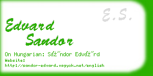 edvard sandor business card